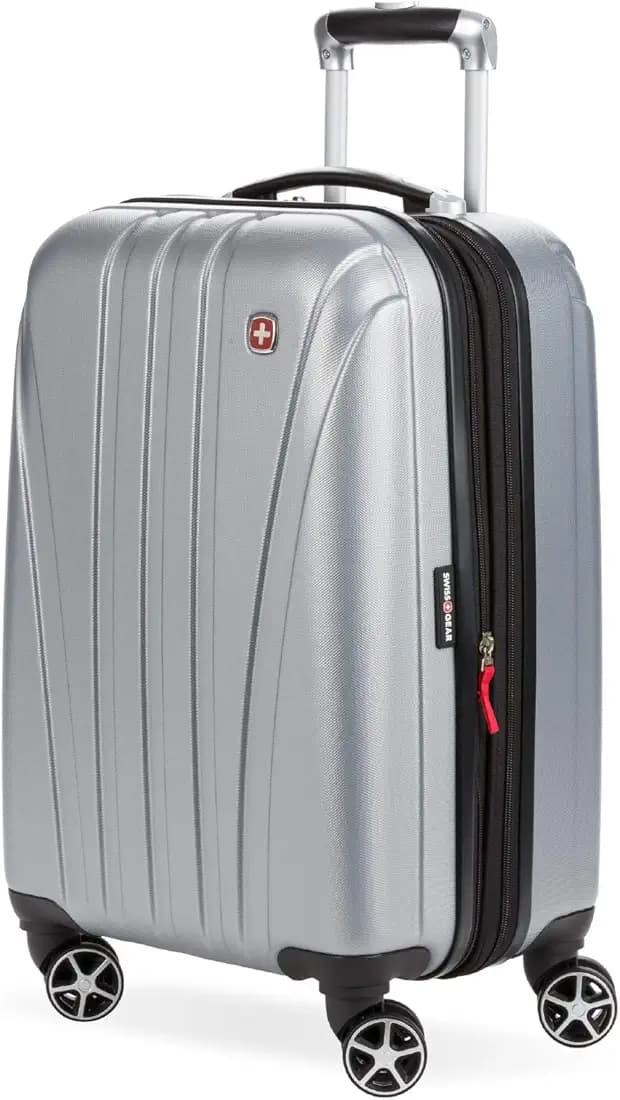 SwissGear 7585 Hardside Expandable Luggage with Spinner Wheels, Silver, Carry-On 19-Inch, 7585 Hardside Expandable Luggage With Spinner Wheels