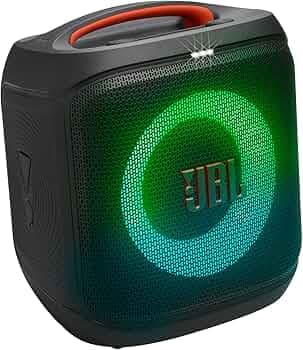 JBL Partybox Encore Essential 2 Wireless Bluetooth Party Speaker, AI Sound Boost, Dynamic Light Show, Upto 15Hrs Playtime, Multi-Speaker Connection by Auracast, Guitar & Mic Inputs, PartyBox App-Black