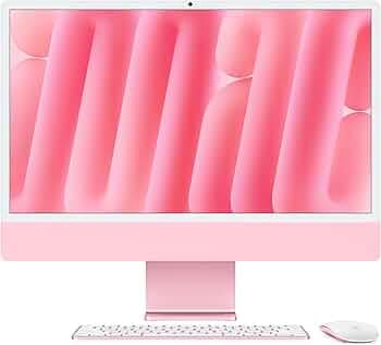 Apple 2024 iMac All-in-One Desktop Computer with M4 chip with 10-core CPU and 10-core GPU: Built for Apple Intelligence, 60.96 cm (24″) Retina Display, 24GB Unified Memory, 512GB SSD Storage; Pink