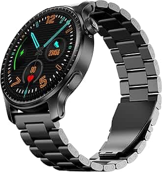 Boat Ultima Prime smartwatch with 1.43” AMOLED Display, AOD, Personalized Fitness Nudges, Functional Crown,100+ Sports Modes, Create Your Own Watchface, smartwatch for Man and Woman (Steel Black)