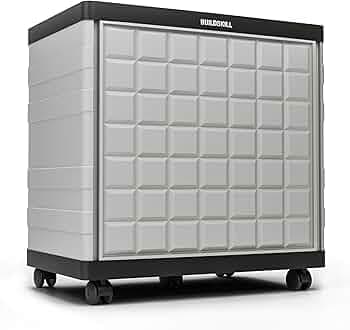 BUILDSKILL 100Kg Load Capacity Inverter Trolley for Home | 360° Rotating 5 Wheels | Easy Assembly Stand | Large Size Battery Stand for Home | Strong Build Box (Grey)