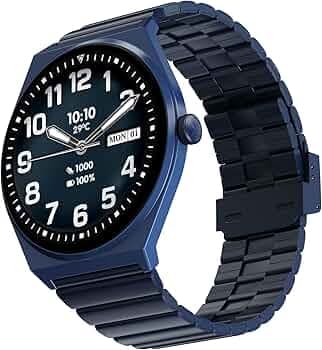 Fire-Boltt Legacy Nova Smartwatch 1.43” Slim Super AMOLED Display 466x466 Pixel Always-On Display Bluetooth Calling, Wireless Charging, Health Tracker for Men & Women Midnight Sapphire