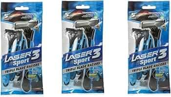 Laser Men Sport 3 Razor Set Of 3 (15 Razor, 15 Cartridges)