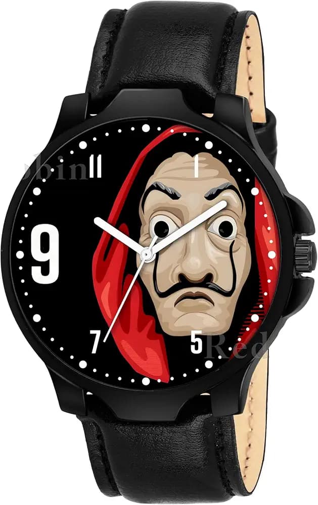 Talgo Analog Stylish Leather Strap Wrist Watch for Men and Boys, Pack of 1 - REGULAR-3K-BLK-L