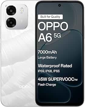 Oppo A6 5G (Ice White, 6GB RAM,128GB Storage) with No Cost EMI/Additional Exchange Offers