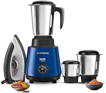 Longway Super Pro Mixer Grinder | Up to 750 Watt Powerful Motor for Grinding, Mixing, Juicing | 2 Years Warranty