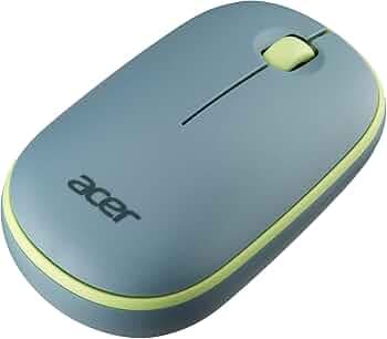 Acer Bubble Wireless Mouse AMR100 | 2.4GHz Silent Click | 1600 DPI | Ergonomic | AA Battery | Win8/10/11 | Compact Lightweight Design | Color: Blue/Green