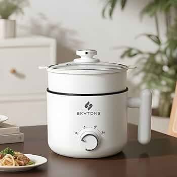 SKYTONE Multipurpose Electric Kettle With Ceramic Coating 2L | Non-Stick Hotpot Cooker For Boil, Steam, Fry, Saute | Multi Cooker Kettle For Water, Milk, Egg, Tea, Soup, Babyfood, Rices (Premium)