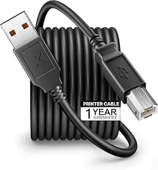 TECH-X UltaSync USB 2.0 Printer Cable (USB Type A to USB Type B cable) 3 Meter, 9.8 Feet Long High-Speed 480Mbps Scanner Cord for Computer, Laptop, Printers, Scanner, HP, Canon, Epson, Brother,Dell
