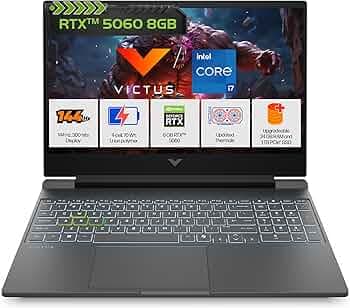 HP Victus, 13th Gen Intel Core i7-13620H, 8GB RTX 5060, 24GB DDR5(Upgradeable) 1TB SSD, 144Hz, 300nits, IPS, FHD, 15.6"/39.6cm, Win11, M365* Office 24, Mica Silver, 2.29Kg, fa2308TX, RGB Gaming Laptop