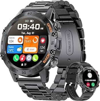 Military Smart Watch for Men(Answer/Dial Calls),5ATM Waterproof Fitness Watch,100 Sports Modes, with Blood Pressure/Heart Rate/SpO2 for Android/iOS,1.39''HD DIY Screen Smart Watch
