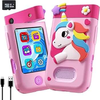 Wembley My First Smart Phone| Mini Toy Mobile for Kids Age 3+| Adorable, Educational & Fun | with Rotating Camera & Strong Battery| Perfect for Boys & Girls (Unicorn)