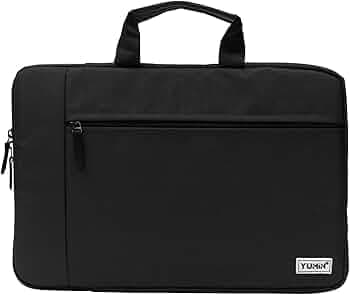 Yumin Polyester Laptop Sleeve Cover Bag Case Pouch 16 inch for MacBook HP Dell Lenovo Surface Pro Asus Acer Ultrabooks for Men Women with Handle (Black)