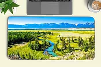 Gadgets WRAP Extra Large 12x32inch Mouse Pad Desk Mat Anti-Slip Base Spill-Resistant for Laptop, MacBook, Gaming Computer - Woodland View