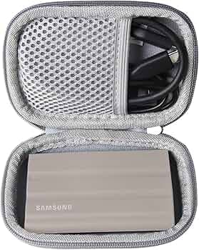 M.G.R.J® Portable Carrying Case Cover for Samsung T9 / T7 Shield Portable SSD, USB 3.2 Gen2 External Solid State Drive 500GB 1TB 2TB 4TB (Hard|EVA|Black)【Not for T7 / T7 Touch】