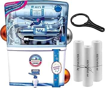 Aquagrand RO+UV+TDS Water Purifier with Activated Carbon Filter, Mineral Technology, White and Blue