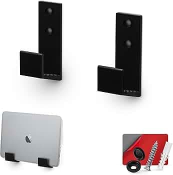 Brainwavz 1.5" Cable Box Wall Mount Hanger Holder, for Routers, Laptops, Modem, Mesh WiFi, Apple TV, Network Switch & More, for Devices Upto 1.5" / 38mm Wide, Adhesive & Screw-in (Black)