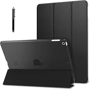 ProElite Faux Leather Smart Flip Case Cover for Apple iPad 10.2" 9th Gen (2021) / 8th Gen / 7th Gen with Stylus Pen, Black