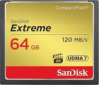 SanDisk Extreme 64GB CompactFlash Memory Card UDMA 7 Speed Up To 120MB/s
