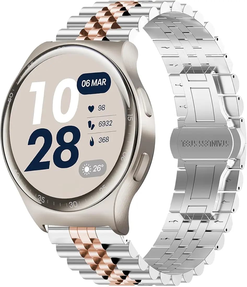 Compatible with Reebok Pulse Smartwatch Bands, Lamshaw Stainless Steel Metal Replacement Straps Compatible with Reebok Pulse/Icon Smartwatch 2025