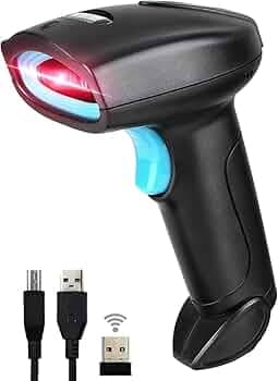 AVIER® Wireless 2.4GHz 2D & 1D Barcode Scanner (QR Code & Barcode) Wired & WirelessConnectivity | Induction Scanning with Built-in Illumination Light |Strong ABS(1-Year Warranty) (U4 Wireless)