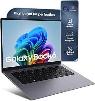 Samsung Galaxy Book6 (Gray, 16GB RAM, 512GB SSD) | Intel Core Ultra 7 (Series 3) | 16" WUXGA+ Display with Touchscreen | 24Hrs Battery Life | 120 Hz Refresh Rate | Dolby Atmos Stereo Speakers | AI PC