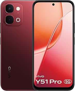 vivo Y51 Pro 5G (Festive Red, 8GB RAM, 128GB Storage) with No Cost EMI/Additional Exchange Offers