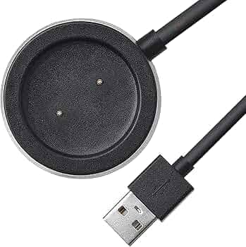 Zitel® Charger Compatible with Amazfit GTR GTS (Not Fit for GTR 2 & GTS 2) - USB Magnetic Charger Cable - Black