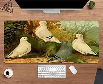 Gadgets WRAP Extended Large 18x36inch Mouse Pad Desk Mat Anti-Slip Base Spill-Resistant for Laptop, MacBook, Gaming Computer - Pigeon