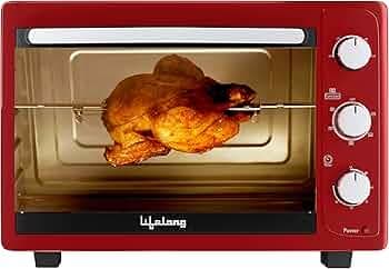 Lifelong LLOT20 20 Litres Oven, Toaster & Griller with Auto Shut Off, OTG Oven for Baking Cake, Pizza, Grilling and Toasting at Home (1 Year Warranty, Red)