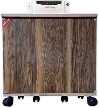 Wooden 150 Kg Load Capicity Inverter Battery Trolley Box for Home & Office Cabinet | Battery Cover | 360° Rotating on 6 Heavy Duty Wheels & PVC Edge Band for Strength (Affrican Lite Beach)