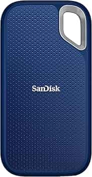 SANDISK Extreme 1TB Portable External SSD, 1050MB/s R, 1000MB/s W, 3m Drop Protection, IP65 Water/dust Resistant, PC,MAC & TypeC Smartphone Compatible, 5Y Warranty, Royal Blue Color