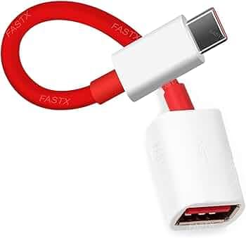 FASTX OG USB Type-C OTG Adapter Cable Connector Cord pendrive Compatible with All C Type Supported Mobile Smartphone and Other One Device Plus 6T,6,5T,5,3T,3,2, (White & Red)
