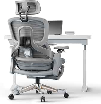 Drogo Mesh Ergo Flow Luxury Ergonomic Office Chair for Work from Home with Patented Flow Technology,4D Armrest with Wired Cable Mechanism,3D Headrest & Lumbar Support|Gaming Chair with Recline (Grey)