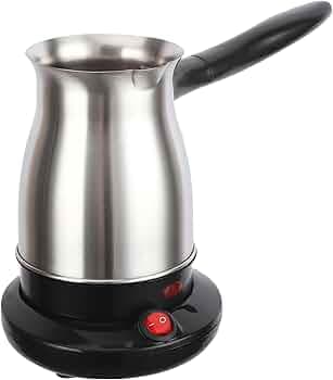 ARROM Electric Turkish Coffee Maker, 600ml Stainless Steel Electric Kettle, Tea, Cofee, Milk, Melted Butter, Water Boiler with Power Switch, Elegant Cofee Maker Pot