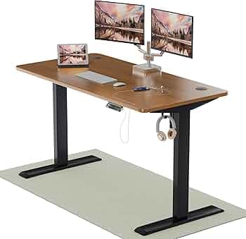 Intellidesk Eco - Electronic Height Adjustable Desk | 80Kg Weight Capacity | New Touch Controller with 3 Presets | 5-Year Warranty| E1 Grade Low VOC 25mm Table Top (Black+Walnut, 60 * 30 inches)
