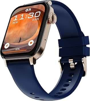 GOBOULT Newly Launched Drift 2 Smart Watch 1.83'' HD Display,15 Days Battery Life, 150+Watchfaces, 500 Nits Brightness, AI Voice Assistant, SpO2 Monitoring (Sapphire)