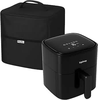 Air Fryer Dust Cover for Lifelong 4.2 Litre Waterproof & Dustproof Scratch-Resistant Fabric Appliance Protective Case Easy to Clean Kitchen Protection Sleeve - Black (11 inch x 12 inch)