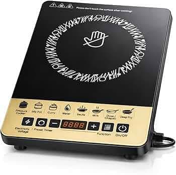 2000W Induction Cooktop for Home with Crystal Glass Top, 8 Indian Cooking Modes, LED Display, Push Button Control, Auto Shut-Off, Overheat Protection, Energy Efficient Portable Electric Stove