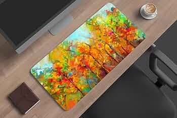 Gadgets WRAP Large 11x23inch Mouse Pad Desk Mat Anti-Slip Base Spill-Resistant for Laptop, MacBook, Gaming Computer - Colourful Woodland