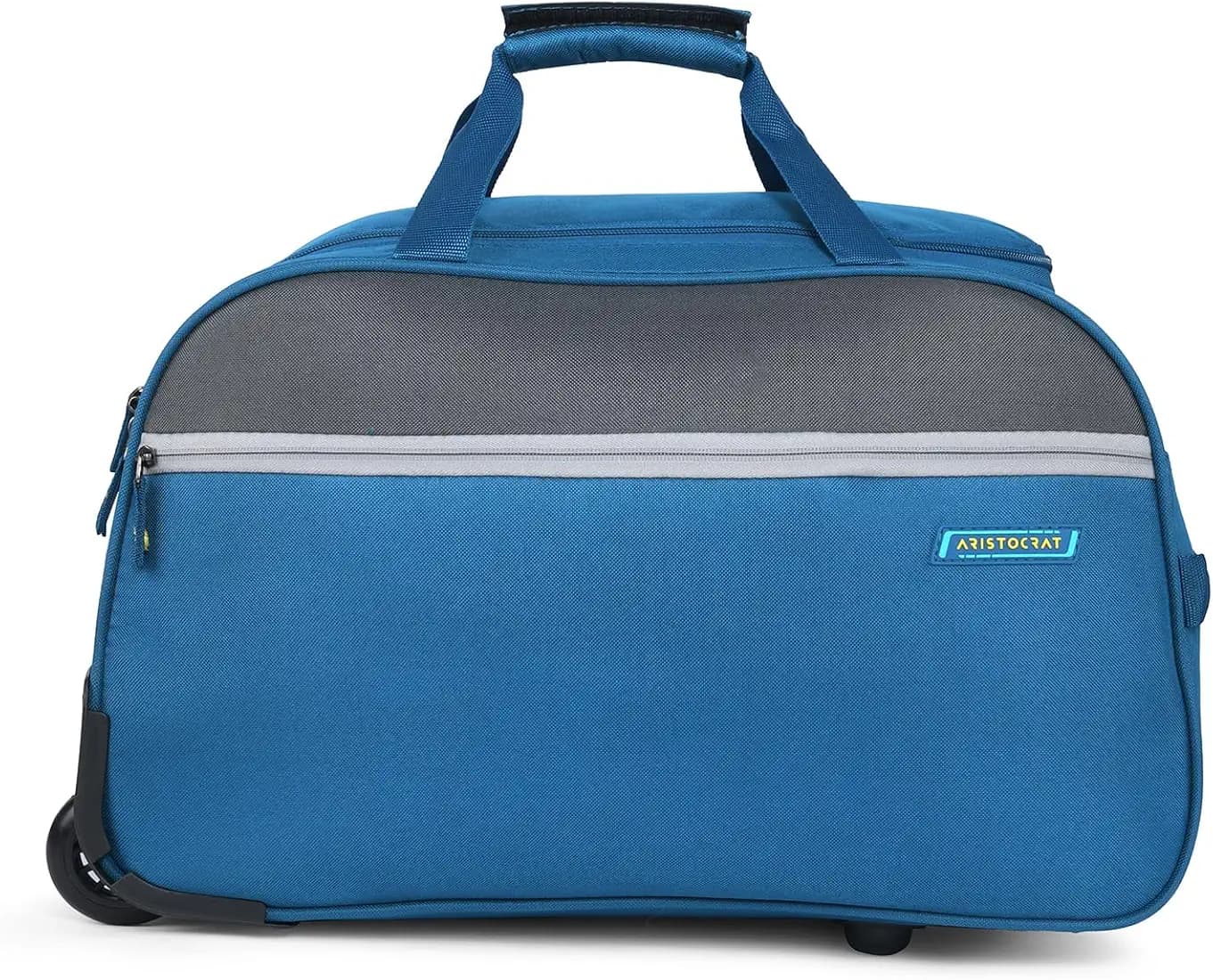 Aristocrat Enigma 52 Cm Polyester Softsided Cabin Size 2 Wheels Carry On Luggage Duffle Trolley Wheels - Blue, 28 Cm