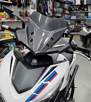 Aerox Fibre Carbon 3D Visor for Aerox 155 | Heavy-Duty Carbon Fiber Finish Windshield | Stylish & Durable Scooter Accessory