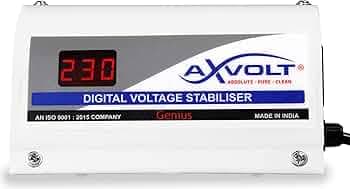 Axvolt Genius Digital TV Voltage Stabilizer for LED, Smart, QLED & OLED TVs up to 55 Inch | Supports Set Top Box & Home Theatre | Wide Voltage Protection | White