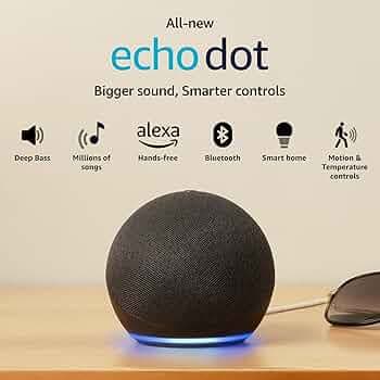 Amazon Echo Dot (5th Gen) | Smart speaker with vibrant sound, Motion Detection, Temperature Sensor, Alexa and Bluetooth| Black