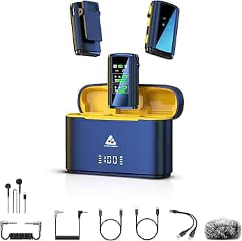 Audio Array AM-W21 Wireless Microphone Kit | Built in Recording, Noise Reduction & Echo | Smartphones, Cameras, Laptops | Dual-Channel Recording, 200 feet Transmission Range, 48-Hour Battery Life