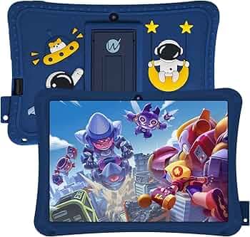 WeTap Kids Android Tablets丨Android 11 Tablet for Kids 2+32 GB Toddler Tablet,WiFi 5.0 Parental Control with Kid-Proof Case,1024x600 IPS Touch Screen Dual Camera (Blue)