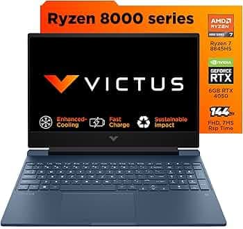 HP Victus Gaming Laptop, AMD Ryzen 7 8845HS AI Powered, 6GB RTX 4050 GPU, 15.6-inch (39.6 cm), FHD, IPS, 144Hz, 16GB DDR5, 512GB SSD, 300 nits, Backlit KB, DTS:X Ultra (MSO, Blue, 2.29 kg), fb2114AX