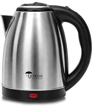 Ultron Electric Kettle 1.5 Litre | Stainless Steel Electric Kettle for Home | 1500W Fast Boiling Water Kettle | Auto Shut-Off & Dry Boil Protection | 360° Cordless Base