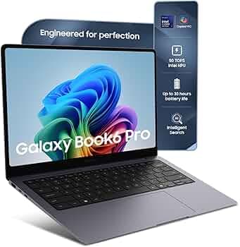 Samsung Galaxy Book6 Pro (Gray, 32GB RAM, 1TB SSD) | Intel Core Ultra 7 (Series 3) | 14" WQXGA+ Dynamic AMOLED 2X | 30Hrs Battery Life | 120 Hz Refresh Rate | Dolby Atmos Stereo Speakers | AI PC