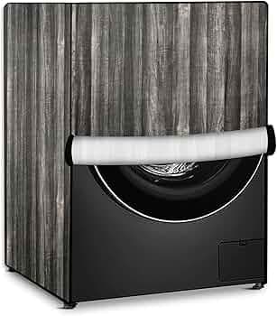 Stylista Waterproof Front Load Washing Machine Cover Compatible for IFB 6 kg, Wooden Pattern Black